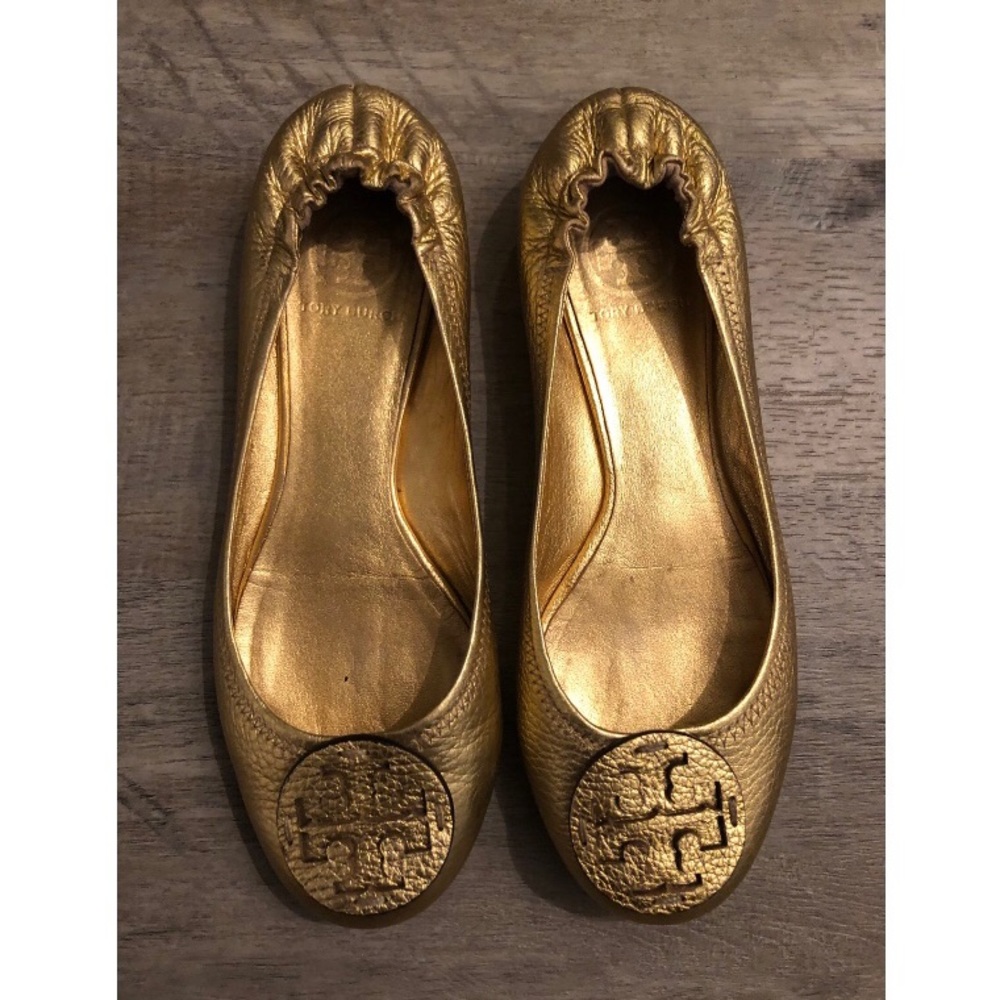 Tory Burch Gold Flats